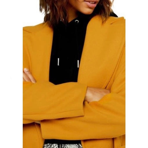 Topshop Carly Coats in Mustard - Picture 3 of 8